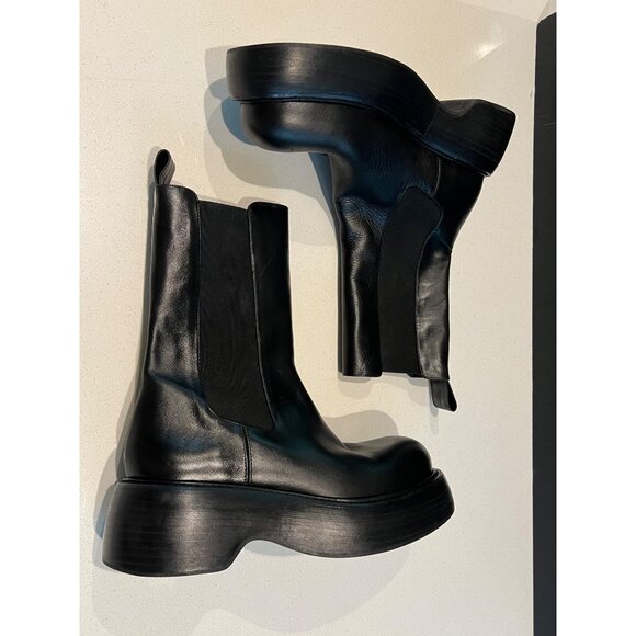 Paloma Barceló Black Leather Chunky Platform Chelsea Boots size 10 - Picture 7 of 7